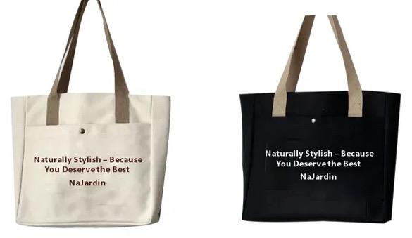 Stylische Canvas Tasche mit praktischer Außentasche