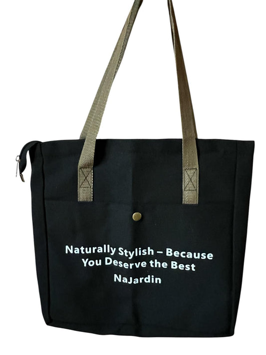 Stylische Canvas Tasche mit praktischer Außentasche
