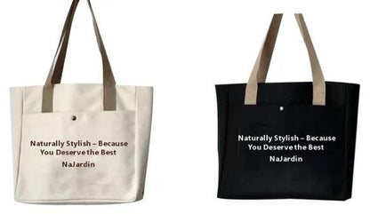 Stylische Canvas Tasche mit praktischer Außentasche